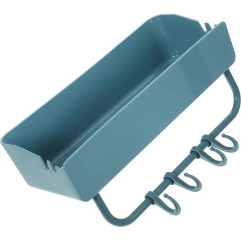 Étagère de douche murale avec crochets , en plastique , salle bain rectangulaire , sans perçage , du