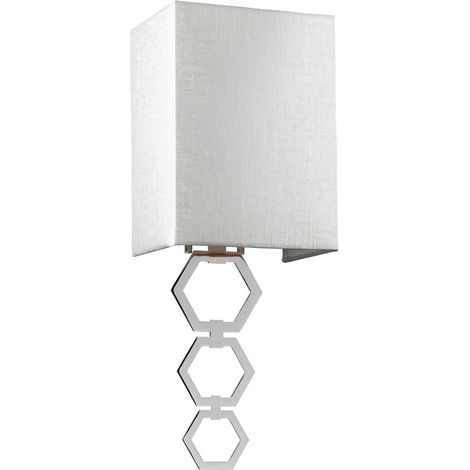 Applique Ria con paralume 17 cm cromo esagoni E27 Elstead (1/5)