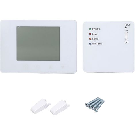 Thermostat sans fil intérieur RF 8 récepteurs, contrôleur de température programmable à distance pour chauffage électrique, régulateur mural compatible. (1/5)