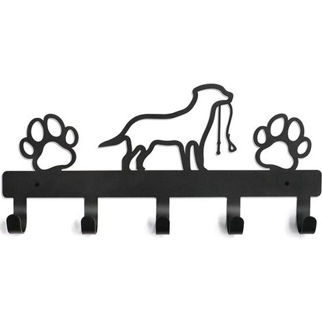 Perchero con correa para perros - Perchero de metal - Perros - Perchero - Correa - Collar - Llaves - Metal - Perro - Patas (1/5)