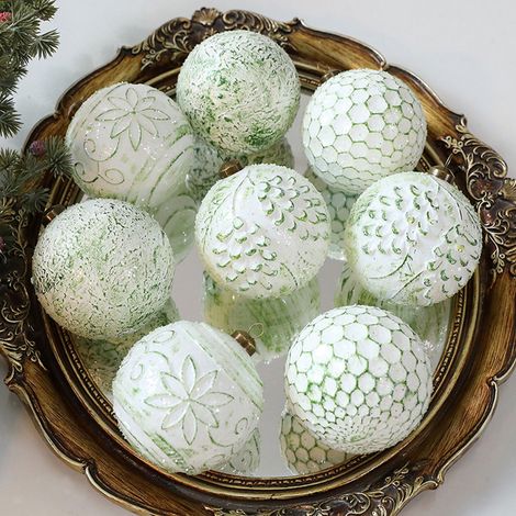Boule De Noel - 12 Pièces - Diamètre 6 Cm - En Plastique Incassable - Style Vintage - Avec Anneau De Suspension - Pour Arbre De Noël (1/5)