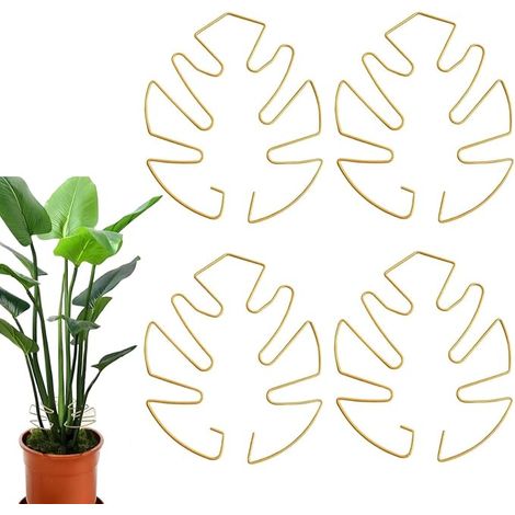 6pcs Support pour feuilles de , Support métallique doré pour plantes grimpantes pour plantes grimpantes Monstera pour fleurs (1/5)