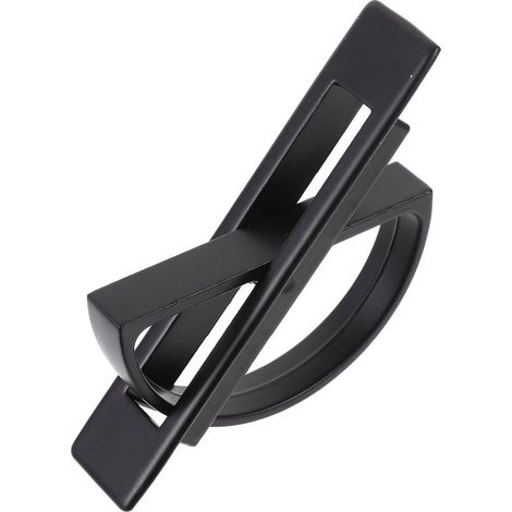 Agarre giratorio integrado para muebles, aleación de zinc, orificio de montaje robusto, acabado negro, Agarre de Placard (1/5)
