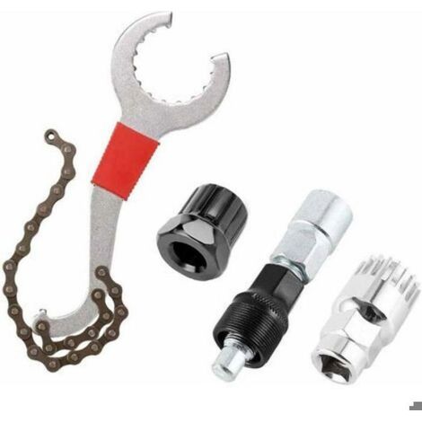 Kit Démontage Cassette Dérailleur - Fouet Chaîne Extracteur Manivelle Extracteur Pignon - Acier Haute Qualité - Pour Manivelles Carrées Standard - 3 Pièces (1/5)