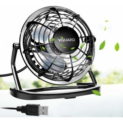 Mini ventilateur USB 10 cm – Rotation à 360° – Silencieux, idéal pour le bureau, le camping et les poussettes – Alimentation USB – Plastique ABS