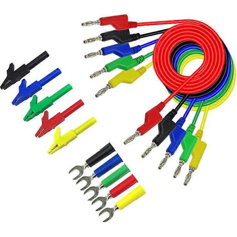 Kit de cordons de test empilables en cuivre avec fiches bananes pour multimètre automobile (1 m, 4 mm). (1/5)