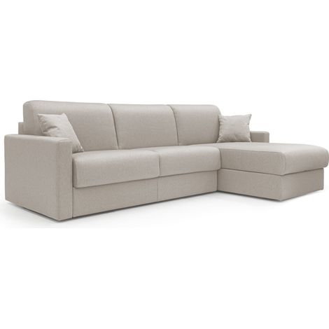 Chris Divano letto angolare 5 posti in tessuto impermeabile T13 288 cm Sinistro (mat. 160x197) panna