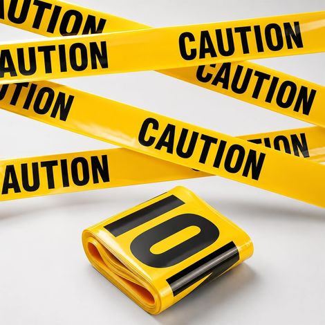 Nastro adesivo nero e giallo da 20 m - Nastro di sicurezza con effetto sanguinamento, nastro di segnalazione di attenzione, non adesivo, decorazione di Halloween, accessori per feste di compleanno (1/5)