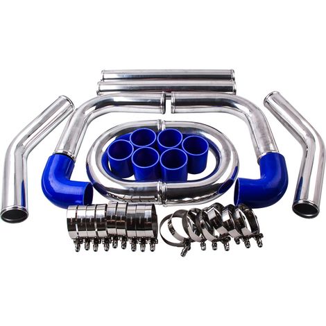 2.5" 64mm Universal Intercooler Turbo Manguera Tubo Tubería Pipe Kit Aluminio