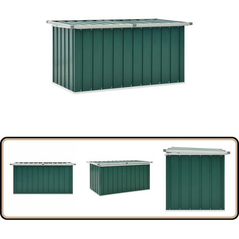 Gartenbox Grün 129x67x65 cm - Gartenbox - Stahltür - Gartenschuppen - Auflagenbox - Gartenaufbewahrung