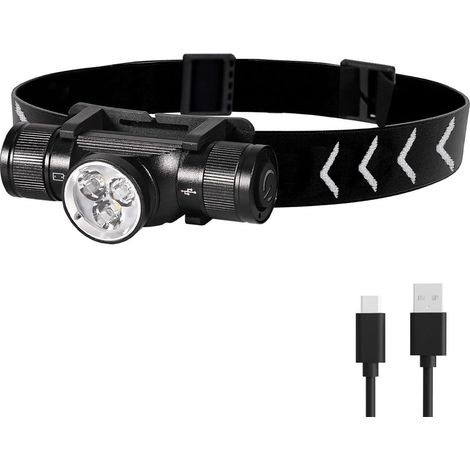 1500 Lumens Lampe Frontale LED Rechargeable, IP66 Étanche Torche Frontale, 5 Modes d'Éclairage pour Cyclisme Camping Randonnée (1/5)