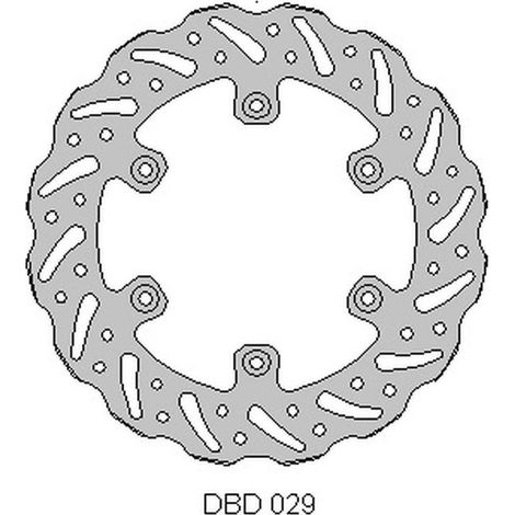 Disco de freno trasero DELTA BRAKING para Yamaha YZ/WR 125 '98-'01, YZ/WR 250 '98-'01, YZF/WRF 400/426 '99-'01, WAVE (240X115X4MM) (6X6,5MM) (NG372X)