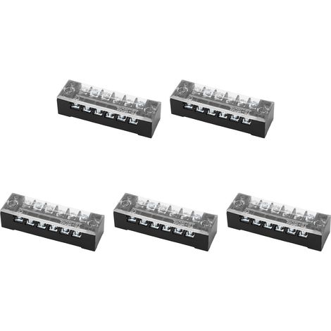Bornier à barrière double rangée TB 15A 600V, 6 positions, vis M3, haute ténacité pour fils (1506) (1/5)