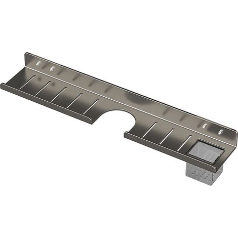 1 étagère murale, grise, 50 cm, sans perçage, pour lavabo et robinet de salle de bain (1/5)