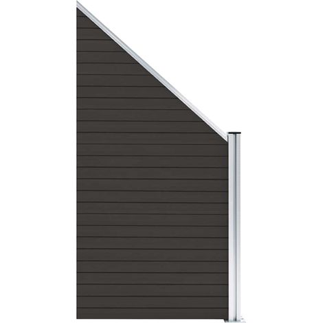 Maison Exclusive - Zaunelement WPC 95x(105-180) cm Schwarz (1/5)