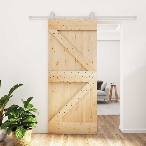 vidaXL Porta scorrevole Naturale e Bianco 90 x 210 cm