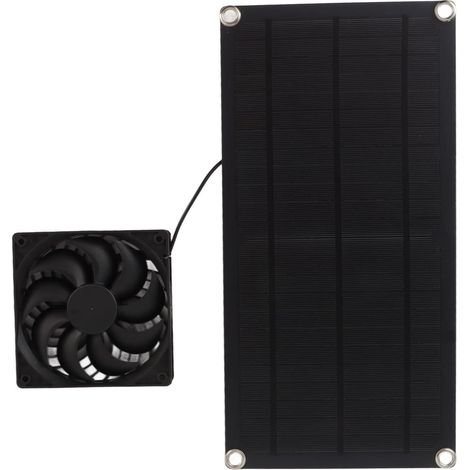 Solarbetriebenes Lüfter-Set, 10 W, 12 V, IP65, wasserdicht, tragbar, monokristallines Silikon, Mini-Abluftventilator, Plug-and-Play, für Hühnerstall, Wohnmobil, Gewächshäuser (1/5)