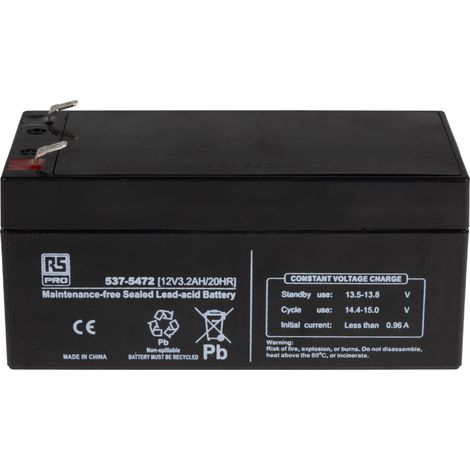 Batterie au plomb étanche RS PRO 12V 3.2Ah cyclique ( Prix pour 1 )