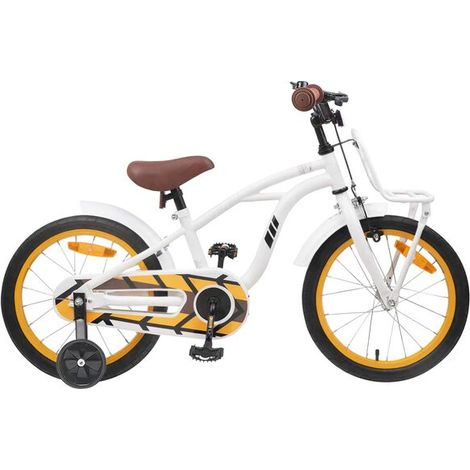 Vélo enfant 16 pouces, convient aux enfants de 4 à 6 ans, blanc.