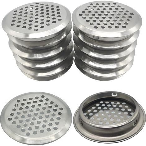 12 grilles de ventilation inox rondes pour cuisine meubles et armoires 53mm (1/5)