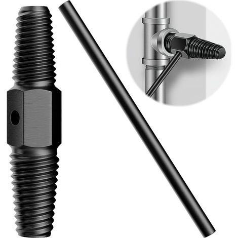 Extracteur de Vis Cassée, Extracteur de vis de tuyau à double tête, Double Tête 1/2 et 3/4 Extracteur de Boulons à Vis, Perceuse Dispositif de Fixation Entretien des Tuyaux, Vis Robinet et Endommagé (1/5)