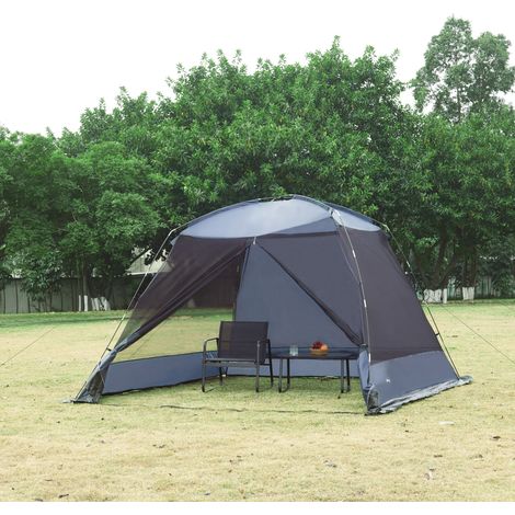 Tonnelle de jardin 305 x 305 x 213 cm – Tissu polyester 190T imperméable – Armature en fibre de verre – Protection contre vent et soleil