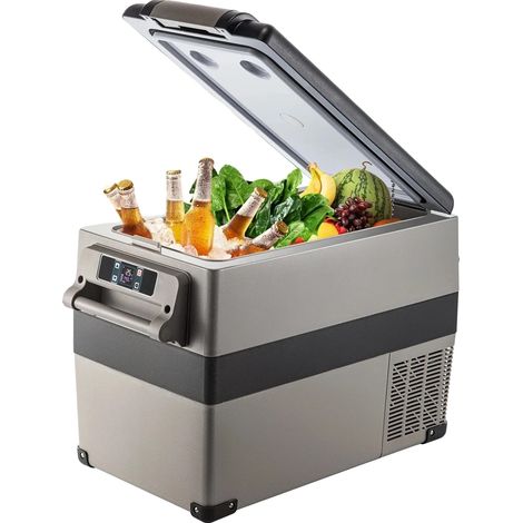 Réfrigérateur de voiture portable, capacité de 45 L, plage de refroidissement de -20℃ à 20℃, puissance de 60 W, tension 12/24 V CC, poids de 15,5 kg (1/5)