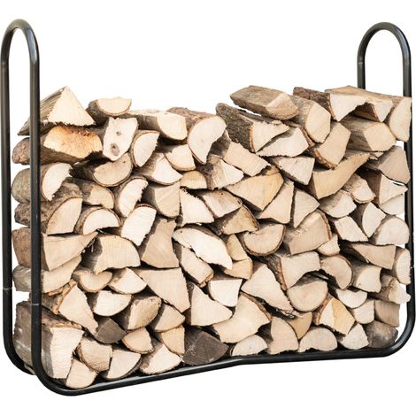ShelterLogic Stahl Kaminholzregal  Schwarz  25x122x104 cm