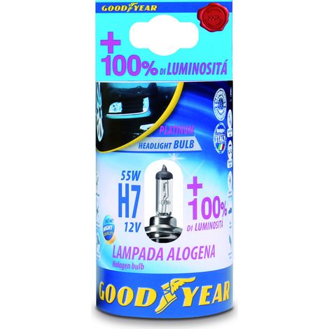 1 Stück Halogenlampe H7 12V 55W +100% 4000K E4 Goodyear