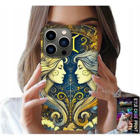 Custodia per iPhone 14 PRO - segno zodiacale, custodia astronomia Gemelli (1/5)