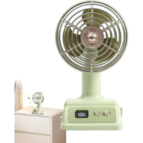 JSSEVN - Ventilador de escritorio vintage: funcional, portátil, con ángulo ajustable y 100 velocidades, ideal para refrescarse en casa, en el dormitorio o en el estudio. (1/5)