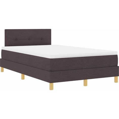 Maison Exclusive - LED Boxspringbett mit Kopfteil Dunkelbraun 120