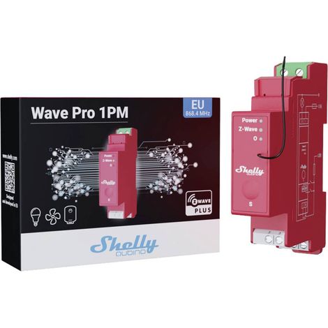Shelly Wave Pro 1PM Relè Rosso 16 A Rail DIN (1/5)