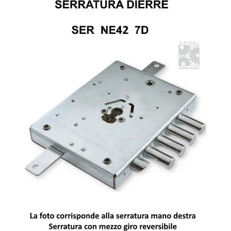 SERRATURA DIERRE ART. SER NE42 7 D ENTRATA 70 AMBIDESTRA 3 CATENACCI + 1/2 GIRO (1/2)