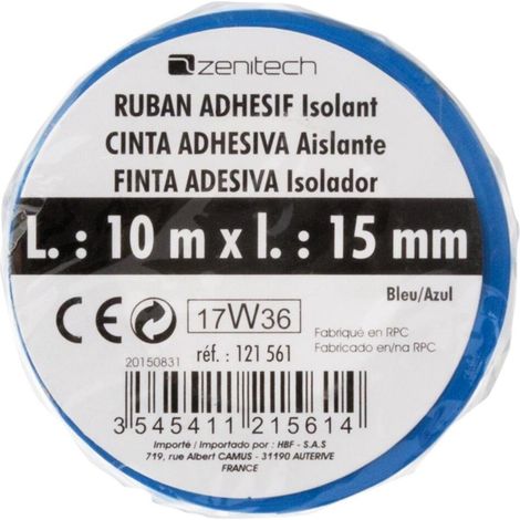 Rouleau adhesif 15mm x 10 mètres bleu (1/4)