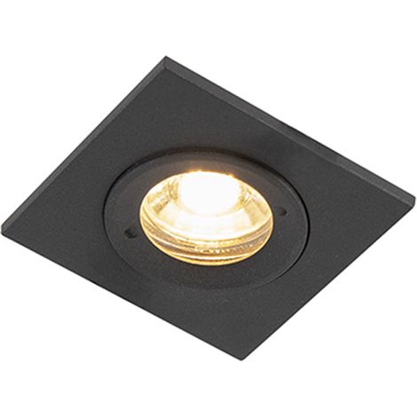 QAZQA Modern Recessed Spotlight Black Square IP44 - Xena