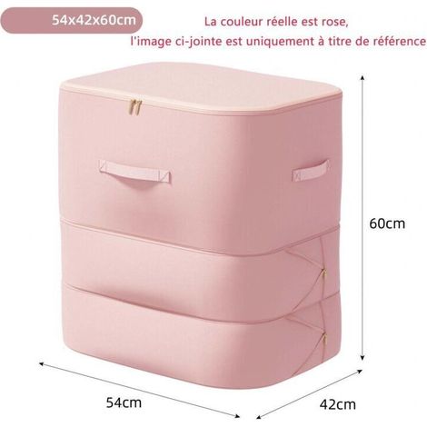 Sac de rangement auto-compressant peu encombrant,, sac de rangement à compression de couette, sac de rangement pour vêtements, 544260 cm, rose