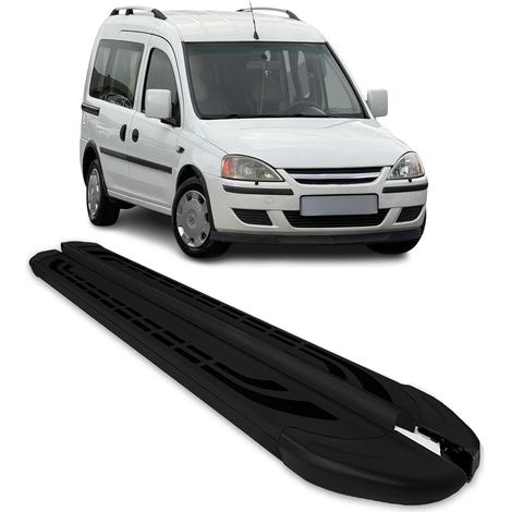 Marchepieds Latéraux Pédale Compatible avec Opel Combo 2001-2011 en Aluminium Noir 2 pièces (1/5)