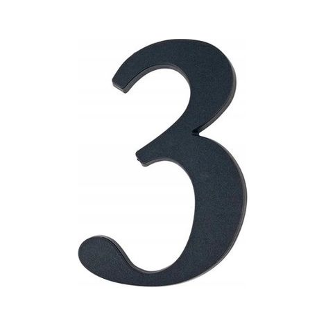 Numéro de maison 3 noir 19 cm