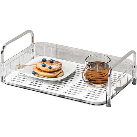 Égouttoir à tasses avec bac de récupération, étagère de rangement pour plan de travail, organisateur de tasses pour la cuisine, blanc, simple couche (1/5)