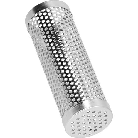 Boîte à fumoir cylindrique détachable grande capacité pour bois fruitier, barbecue et granulés, idéale pour le camping et les activités de plein air (15,3 x 5,3 cm). (1/5)