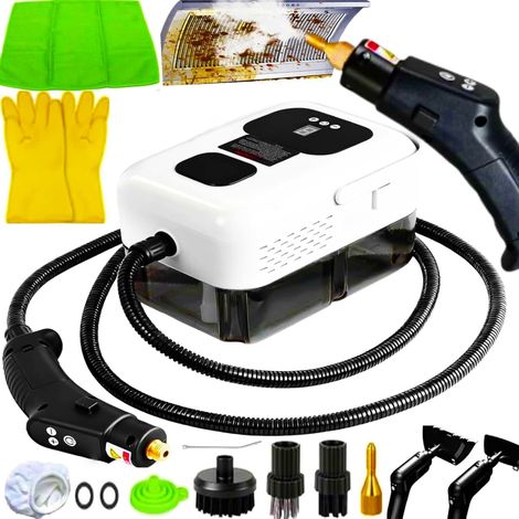 Nettoyeur Vapeur Steamer Portable, 2500w 9 Vitesses Réglables Nettoyeur Vapeur Haute Pression pour Tous Les Meubles de Cuisine, Canapés, Sol, Salle de Bain, Carrelage (Blanc) (1/5)