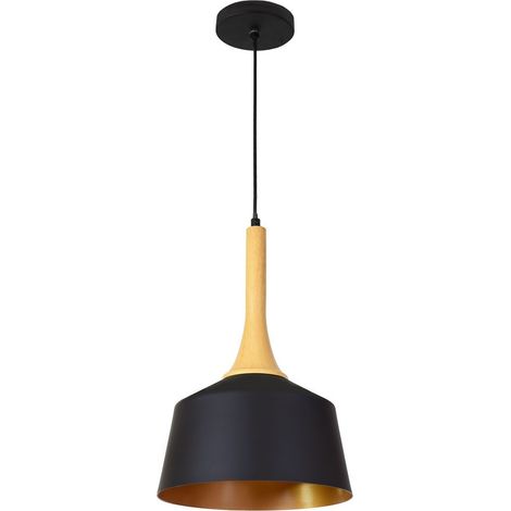 Colgante GIANI 1xE27 Al.Reg.xD.27cm Negro/Oro (1/5)