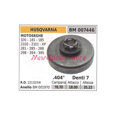 HUSQVARNA Kettensäge Motor Ritzel 100 181 185 2100 2101 XP .404' Zähne 7 007664