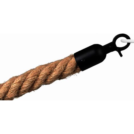 Cordon de séparation pour potelet de tapis rouge - Corde de bateau torsadée - Fermeture noire