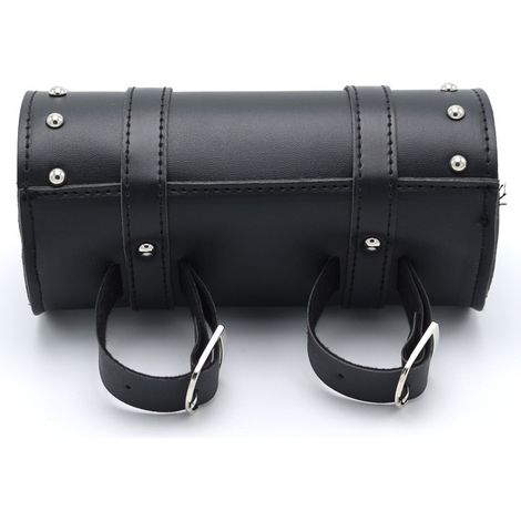 Sacoches Cavalières pour Motos,Universelle Sacoches Cavalières pour Moto,Cuir Noir Trousse Outils Moto,avec 2 Sangles De Fixation (1/5)