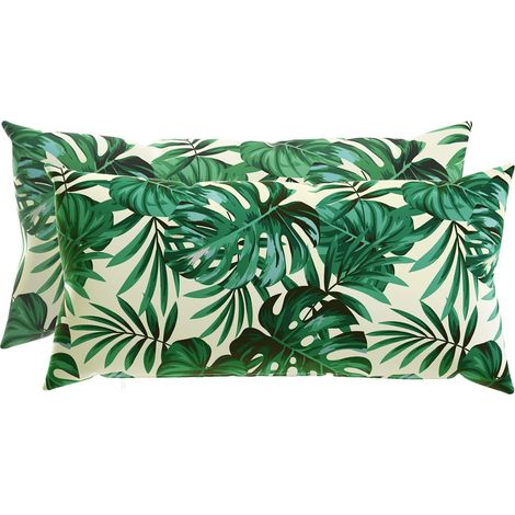Cushion Cover 2 pcs HEERLEN Leaf Pattern 40 x 80 cm Polyester vidaXL