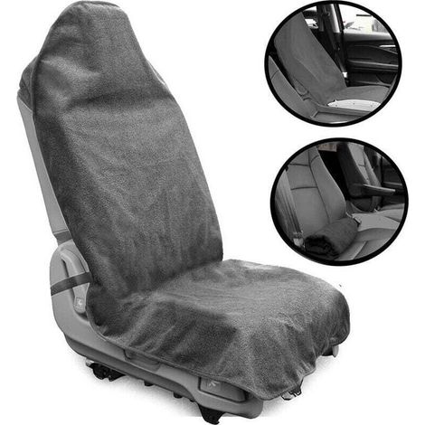 Housse de Siege Avant Voiture Universelle, Imperméable, Antidérapante et Absorbant Sueur, Lavable en Machine Fait de Serviette Confortable, Couvre/Protection Siege Auto Idéales pour Fitness (1/5)