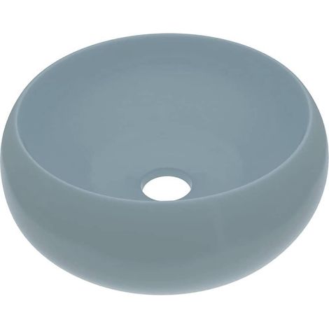 Lavabo rond de luxe Bleu clair mat 40x15 cm Céramique