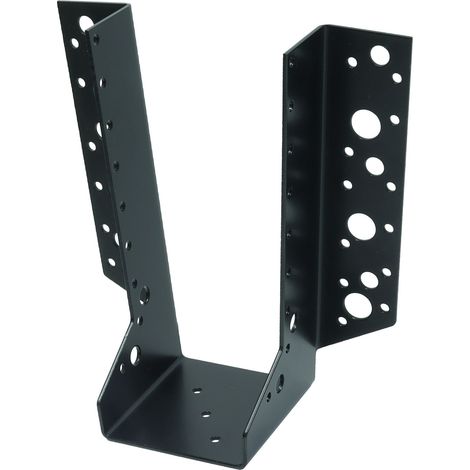 Sabot ailes extérieures noir galvanisé pour poutres de 7,5 x 20